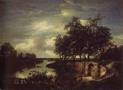 Jacob van Ruisdael River Landscape with the entrance of a Vault china oil painting reproduction